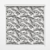 Innenrollo Fensterrollo - Rollo ohne Bohren - Sichtschutzrollo - Lichtdurchlässiges Rollo - Rechteckiges - Rollo - (80 cm x 140 cm) - Farnblätter