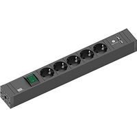 Bachmann CONNECT LINE regleta negra 5 tomas USB
