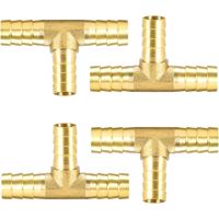 4 Stück 10 mm Messing-T-Verbinder, Verlängerungsverbinder für Druckluft- und Kraftstoffleitungen