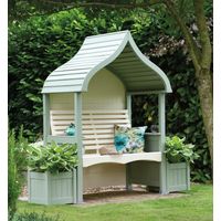 AFK Orchard Arbour Wooden Garden Seat Chair Outdoor Heritage Sage Green & Cream