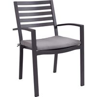 Armchair extérieur jardin avec structure en aluminium ambique et coussin de Dallas Black