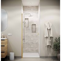 porte de douche pivotante 70x195cm - verre trempe 8mm anticalcaire - alu or brosse - gold elementary