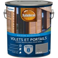 Lasure protectrice pour bois extérieur - Volets et Portails - aspect satin gris urbain 5 L - Xyladecor
