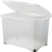 Coffre Clip Box 60l Rangement Mobile 60l Avec Couvercle Et Roulettes - Eda