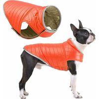 Reversible Dog Coat, Warm Winter Dog Jacket Waterproof Puppy Vest Pet Clothes for Small Medium Large Dogs(L)