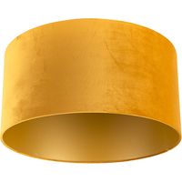 QAZQA cilinder velours - Abatjour - Ø 500 mm - Jaune -