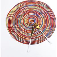 Runde Tischsets aus Baumwolle, rutschfest, geflochten, hitzebeständig, für Partys, Küche, Esszimmer (1er-Set), B, 38 cm