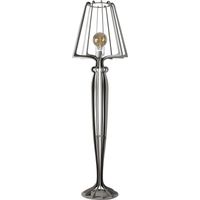 Lampada da terra Minerva Ø38x166 cm in ferro stile reticolato Design moderno con interruttore a pedale Attacco E27 Made in Italy Fango