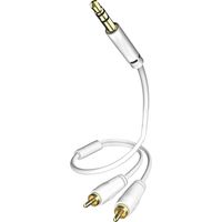 In-akustik Star - Cavo audio MP3 (jack da 3,5 mm a 2 pin RCA, 1,5 m), colore blanco