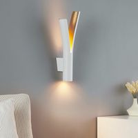 Weiße LED-Wandleuchte mit Doppelstrahl innen Gold - Nelia