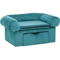Vidaxl – Canapé pour chien en peluche turquoise 75 x 50 x 38cm – Confort optimal pour chiens de taille moyenne – Rangement pratique sous le canapé