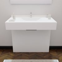 Einzelner PMR EPURE-Waschtischunterschrank 90 cm - Glânzendes Weifl