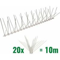 10 mètre pics anti pigeons 4 rangées en polycarbonate - solution de qualité pour contrôle des oiseaux