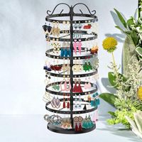 6 Niveaux Présentoir À Bijoux Rotatif, Porte Bijoux, Presentoir Boucle D'oreille, Niveaux Porte Boucles, Porte-Bijoux Pour Boucles D'oreilles, Colliers, Capacité De 264 Trous Pour 132 Paires