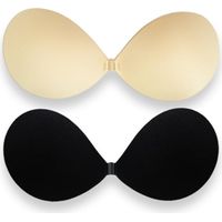 Lot de 2 paires de soutiens-gorge push-up, dos nu, autocollant, respirant, réutilisable, pour robe et mariage