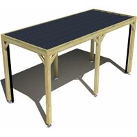 Carport bois • 5m x 2m • indépendante • sens profondeur • livraison comprise