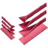3-in-1-Messlöffel Polygons Plate“ – 2 Löffel für 6 genaue Volumina (ml und oz), geometrisches rotes Design, ideal für präzises Kochen und Backen