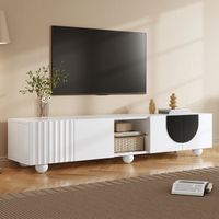 Meuble TV Moderne 180x40x41,5 cm - TV Stand bas, TV Paneel, design unique, meuble de salon