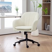 Chaise de bureau ergonomique, hauteur réglable, siège pivotant, fonction de bascule, beige