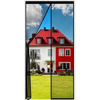 Magnetisches Moskitonetz für Türen und Fenster, 85 x 220 cm, ultrafeines magnetisches Fliegengitter, Moskitonetz für Schiebetüren mit Klebestreifen, kein Bohren erforderlich, automatischer Schließmech