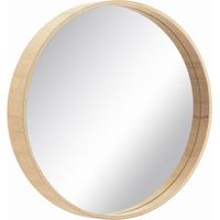 Espejo redondo escandinavo de madera de 50 cm, natural, BD art
