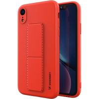 cofi1453® Kickstand Hülle Bumper aufstellbar kompatibel mit Iphone SE 2020 Silikon Hard Case Schale Zubehör Tasche Schutz mit integriertem Magneten Rot