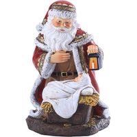 Weihnachtsbaumschmuck aus Kunstharz mit Lampe – Weihnachtsmann-Dekoration für die Familienfeier