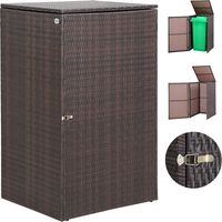 Casaria – Cache-poubelle en polyrotin 240L – Dimensions 115x80x65 cm – Couvercle rabattable et porte avant – Résistant aux intempéries et UV