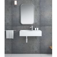 Lavabo rettangolare sospeso in resina minerale Bianco opaco - Lomami