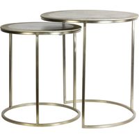 Light & Living Beistelltisch Set von 2 Talca Lichtgold - Ø40x45
