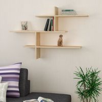 Decortie Leo Modernes Schwebendes Regal Eiche 80,5cm hoch
