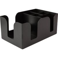 Bar Caddy - Rangement pailles et serviettes - Noir