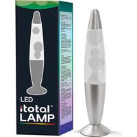 Lampe à lave LED I-Total XL2677 avec résistance chauffe cire, sans ampoule (VERT, BASE ARGENT, CIRE BLANCHE)