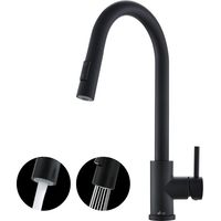 APPASO Black Kitchen Tap, Kitchen Mixer Taps with Pull Out 2 Spray Modes, High Arc 360° Swivel & Single Lever, High-Pressure Sink Faucet for Modern Kitchens