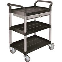 Servante en PP et aluminium - 3 plateaux - 1 tiroir - 600 x 400 mm - S2T