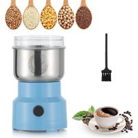 Multifunktionsmühle 200 W 14500 U/min Bohnenmühle Ultrafeine Kaffeemaschine, tragbare elektrische Bohnenmühle 300 ml, Edelstahl, zum Trocknen von Materialien, Gewürzen, Kräutern, Kaffee, Blau