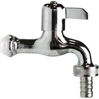 rubinetto per fontana da giardino kam "r24/c" in ottone cromato, rosone non incluso