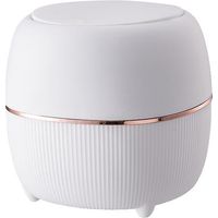 blanc Mini Poubelle De Table Avec Couvercle, Type Poussoir Rond Avec Petite Poubelle Intrieure Amovible En Plastique Pour Dessus De Table De Vanit