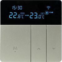 Thermostat intelligent Thermostat de chauffage Thermostat de chauffage par le sol électrique 16A WiFi Thermostat de chauffage par le sol électrique gris,de
