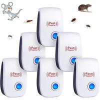 6pcs Répulsif à Ultrason Antiparasitaire, Intérieur, Appareil Anti Moustique/Souris/Cafards/Rongeurs/Fourmis/Araignées/Insectes