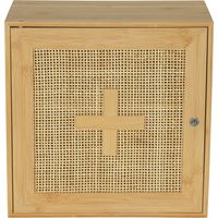 WENKO Medikamentenschrank Allegre, Aus Bambus und Rattan, Braun, Bambus natur, Rattan natur