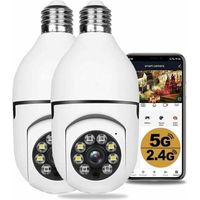 2 STÜCKE 360-Grad-Überwachungskameras Wireless Outdoor. WiFi-Glühbirnenkamera. 1080p Wireless-Kameras für die Sicherheit zu Hause