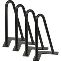 Lot de 4 pieds épingle 20cm pieds de table pour table design industriel - Noir