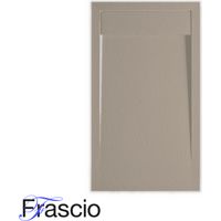 Duschwanne 90X185 cm mit Marmorrost Vulcano Line Slim Mokka RAL 1019 aus Harz und Marmor mit Ablaufgarnitur inklusive- FRASCIO