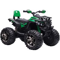 Quad électrique 12V avec batterie rechargeable et alimentation, vert, 100x65x73cm