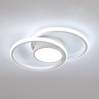 COMELY Plafoniera LED Moderna per Soggiorno, Luminaria da Soffitto per Cucina, Lampada da Soffitto Rotonda per Camera e Soggiorno, Diametro 40cm - 42W - Bianco - Luce Bianca 6500K