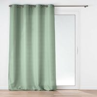 Rideau grande hauteur à œillets 140 x 280 cm – Polyester uni SOLINE – Sauge
