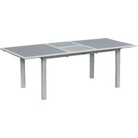 Inko Aluminium-Glastisch Spraystone silber/grau ausziehbar 170/220x100x74 cm Gartentisch Terrassenti