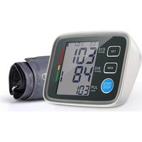 Misuratore di pressione sanguigna da braccio per uso domestico, bracciale da 22 a 32 cm, misuratore di pressione sanguigna digitale automatico, 2 utenti, 180 memorie