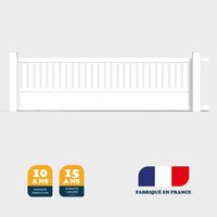 Portail coulissant prêt à poser DUNY Blanc 9016 L406 cm X 120cm en aluminium BELTY